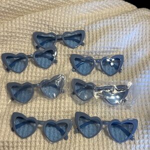 *Free* 7 Pairs Heart-Shaped Blue Sunglasses